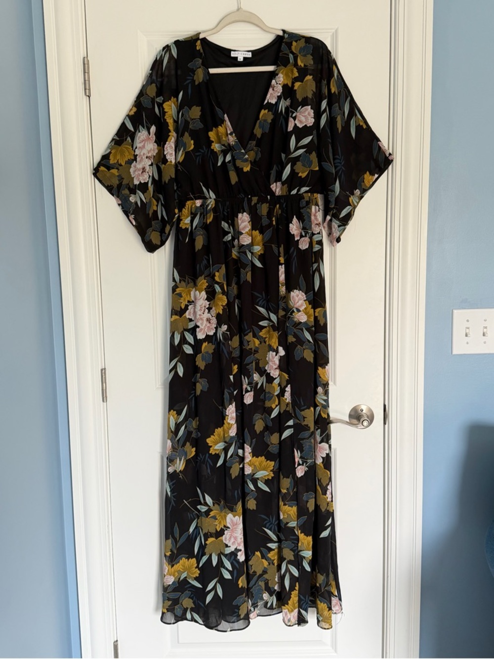 Baltic Born Midnight Floral Kia Kimono Maxi Dress Size XL 39707 - Picture 3 of 16